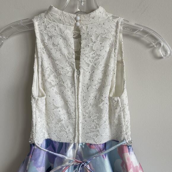 Speechless Girls 7 Formal Dance Pageant High Low Floral Lace Gown Dress - Picture 8 of 10